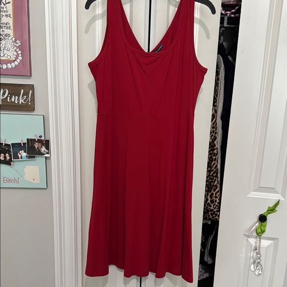 fencace Dresses & Skirts - Red Scoop Neck Sleeveless Sundress